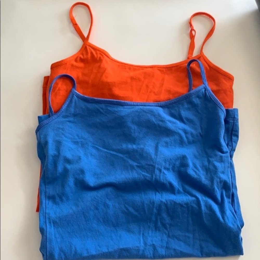Lot of 2 Camisole Tank Tops With Built in Bra